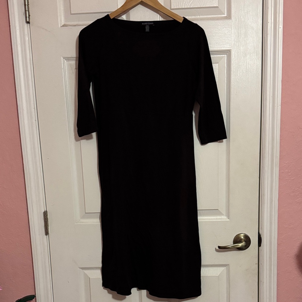 Eileen Fisher Elegant Black Long Sleeve Dress